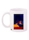 Cartoon Printed Coffee Mug White/Blue/Red 11ounce