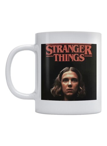 Stranger Things Printed Coffee Mug White/Black/Red 350ml