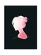Lady Themed Metallic Plate Black/Pink 20x15cm