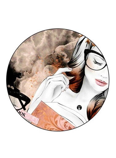 Girl Printed Fridge Magnet Round Multicolour