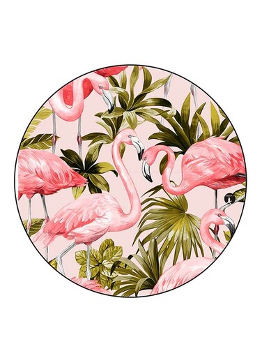 Flamingo Printed Fridge Magnet Round Multicolour