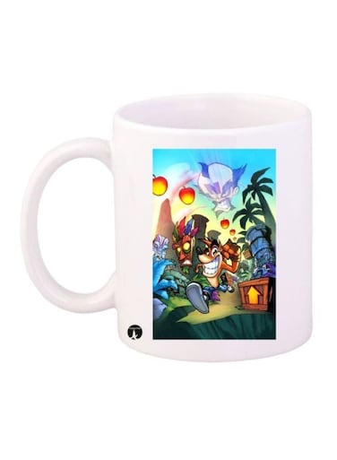 Crash Video Game Printed Coffee Mug Blue/Yellow/Red
