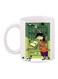 Cartoon Printed Coffee Mug White/Green/Orange 11ounce