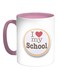 I Love My School Printed Coffee Mug Pink/White/Yellow 11ounce