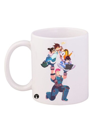Overwatch Printed Mug White/Blue/Yellow 11ounce