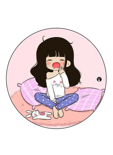 Girl Printed Fridge Magnet Multicolour