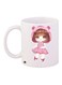 Cartoon Girl Printed Coffee Mug White/Pink/Brown 11ounce