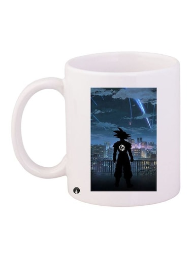 Goku Printed Coffee Mug White/Blue/Black 11ounce