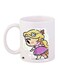 Cartoon Printed Coffee Mug White/Pink/Yellow 11ounce