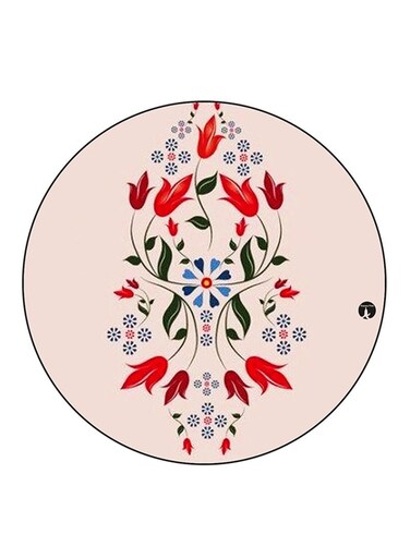 Flowers Printed Fridge Magnet Round Multicolour