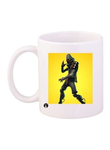 Game Fortnite Character Printed Mug White/Yellow/Black