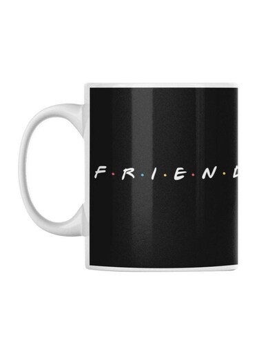 Printed Ceramic Mug White/Black/Blue