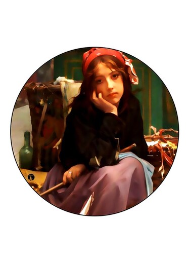 Girl Printed Fridge Magnet Multicolour