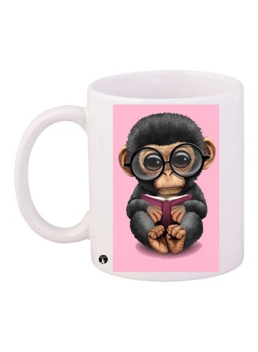 Cartoon Printed Coffee Mug White/Black/Brown 11ounce
