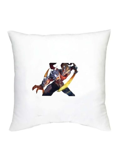 Mobile Legends Character Printed Decorative Cushion White/Silver/Yellow 16x16inch