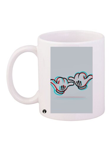 Printed Coffee Mug White/Grey/Blue