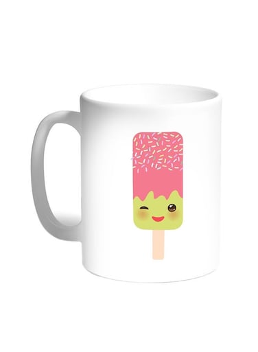 Cartoon Graphics - Ice Cream Printed Coffee Mug White 11ounce