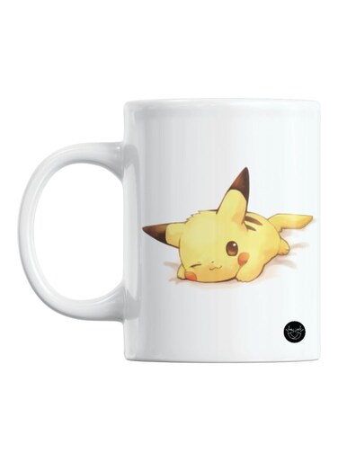 Pikachu Printed Mug White/Yellow/Brown