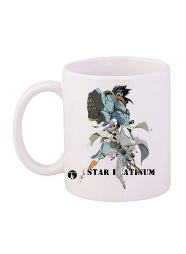Jojo's Bizarre Printed Mug White/Black/Blue 11ounce