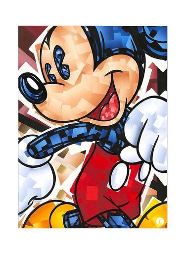 Mickey Mouse Printed Metallic Plate Multicolour 20x15cm