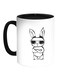 Cartoon Drawings - Rabbits Printed Coffee Mug White/Black 11ounce