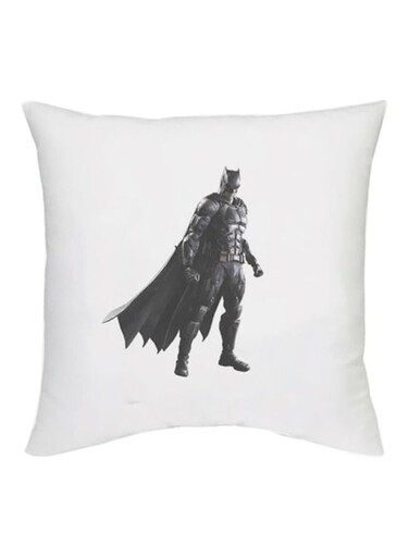 Batman Printed Decorative Cushion White/Black/Grey 16x16inch