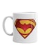 Superman And Batman Logo Printed Mug White/Yellow/Red Standard