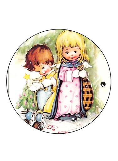 Vintage Art Printed Fridge Magnet Multicolour