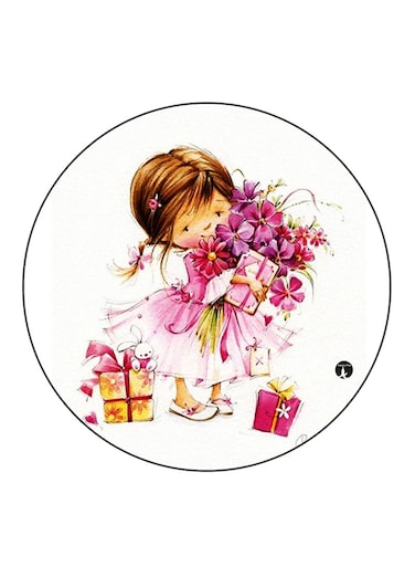 Girl Printed Fridge Magnet Multicolour