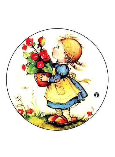 Girl Printed Fridge Magnet Multicolour