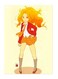 Anime Girl Printed Decorative Plate Red/Yellow/White 20x15cm