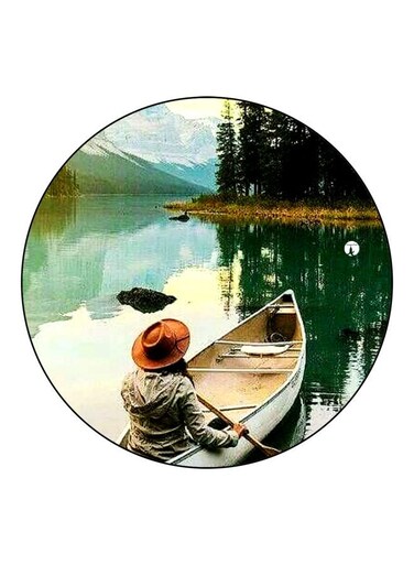 Man On The Boat Printed Fridge Magnet Green/Brown/Beige 5.5cm