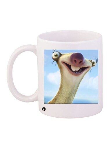 Animal Printed Coffee Mug White/Beige/Blue