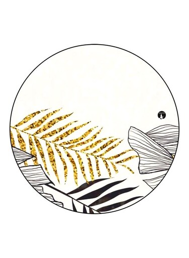 Printed Fridge Magnet White/Gold/Black 5.5cm