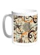 Arabic Letters Printed Coffee Mug White/Orange/Grey 11ounce