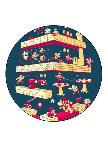Super Mario Printed Fridge Magnet Blue/Pink/Beige 5.5cm