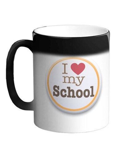 I Love My School Printed Magic Coffee Mug Black 325ml