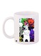 Cartoon Printed Coffee Mug White/Black/Green 11ounce