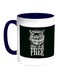Born To Be Free Printed Coffee Mug Blue/White/Black 11ounce