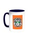 A Lion Wearing Glasses Printed Coffee Mug Blue/White 11ounce