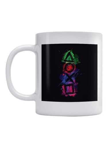 PlayStation Printed Coffee Mug White/Black/Green