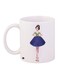 Cartoon Girl Printed Coffee Mug White/Blue/Green 11ounce