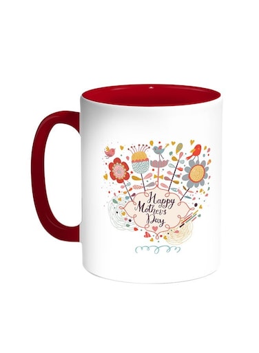 Happy Mother's Day Printed Coffee Mug Red/White 11ounce