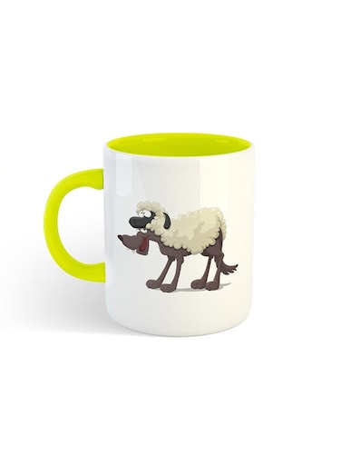 Eid Al-Adha Sheep Printed Mug White/Yellow