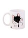 Cat Printed Mug White/Black/Orange 11ounce