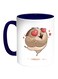 Owl Printed Coffee Mug White/Blue 11ounce