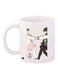 Cute Girls Printed Coffee Mug White/Pink/Green 11ounce