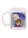 Cartoon Printed Coffee Mug White/Grey/Beige 11ounce