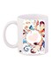 Printed Ceramic Coffee Mug White/Blue/Brown