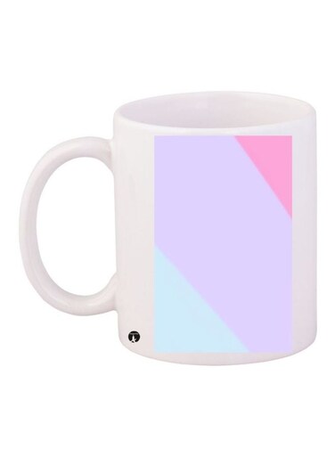 Pattern Printed Coffee Mug White/Purple/Blue 11ounce
